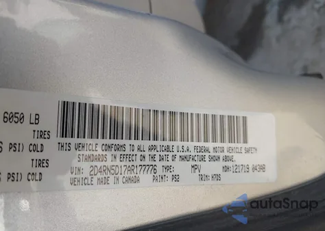 2010 Dodge Grand Caravan Sxt from USA, damaged, VIN 2D4RN5D17AR177776